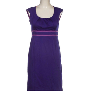 Boden Valentine Shift Dress Empire Waist Size 18L Blue Purple Pleated EUC Women